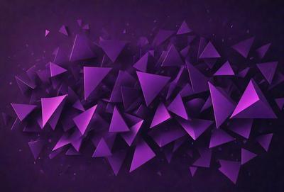 The primary subject of the image is a purple background with a pattern of triangles. The setting is a dark purple background, and the visual style appears to be a digital art or illustration. The dominant colors are purple and black, creating a moody and dramatic atmosphere.