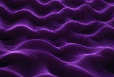 The image features a purple background with a pattern of waves or ripples. The primary subject is a close-up of the purple waves, which creates a visually striking and unique visual effect. The setting appears to be a digital art or illustration, as the waves are depicted in a detailed and intricate manner. The colors and mood of the image are predominantly purple, giving it a calming and serene atmosphere.