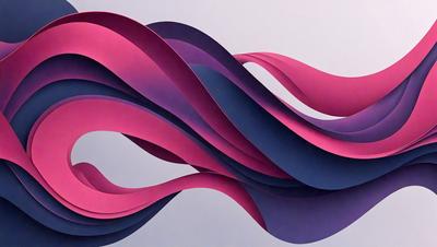 The primary subject of the image is a large, colorful, and abstract artwork. The setting is a white background, which provides a clean and uncluttered environment for the artwork. The visual style is a combination of digital art and illustration, creating a unique and eye-catching piece. The colors and mood of the artwork are vibrant and energetic, with a focus on pink, purple, and blue hues.