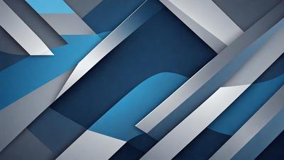 The primary subject of the image is a blue and silver geometric pattern. The setting is a blue background, and the visual style appears to be a digital art or illustration. The dominant colors are blue and silver, creating a calm and soothing atmosphere.
