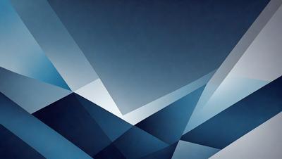 The primary subject of the image is a blue and white geometric pattern. The setting is a dark blue background, which contrasts with the white and blue geometric shapes. The visual style is a combination of digital art and illustration, creating a modern and artistic appearance. The dominant colors are blue and white, giving the image a calm and sophisticated mood.