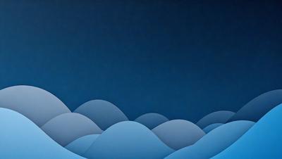 The primary subject of the image is a mountain range, with a blue sky serving as the backdrop. The visual style appears to be a digital art or illustration, as the mountain range is depicted in a stylized manner. The colors and mood of the image are predominantly blue, creating a serene and calming atmosphere.
