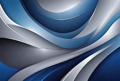 The primary subject of the image is a blue and silver patterned design. The setting is a blue background, and the visual style appears to be a combination of digital art and illustration. The dominant colors are blue and silver, creating a calm and soothing atmosphere.