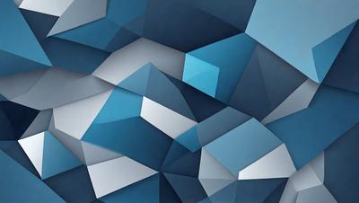 The primary subject of the image is a blue and white geometric pattern. The setting is a blue background, and the visual style appears to be a digital art or illustration. The dominant colors are blue and white, creating a calm and soothing atmosphere.