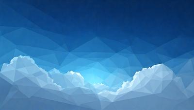 The primary subject of the image is a cloudy blue sky with a few clouds. The setting is a clear blue sky with a few clouds, and the visual style is a digital art or illustration. The colors and mood of the image are predominantly blue and calm, creating a serene atmosphere.