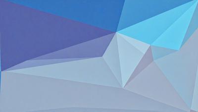 The primary subject of the image is a geometric pattern, which is a digital art piece. The setting is a blue background, and the visual style is a combination of digital art and illustration. The dominant colors in the image are blue and white, creating a calm and serene atmosphere.