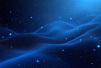 The primary subject of the image is a blue, swirling, and patterned background. The setting is a dark, starry sky, which creates a contrasting and dramatic backdrop. The visual style is a combination of digital art and illustration, with the blue swirls and patterns giving the image a unique and artistic appearance. The colors and mood of the image are predominantly dark and moody, with the blue swirls and patterns adding a sense of depth and intrigue to the scene.