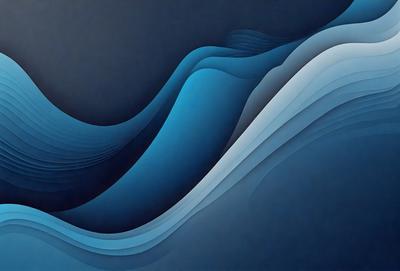 The primary subject of the image is a blue wave, which is the main focus of the scene. The setting is a dark blue background, creating a contrasting effect with the wave. The visual style of the image is a digital art or illustration, as it appears to be a computer-generated or hand-drawn representation of the wave. The dominant colors in the image are blue and black, giving it a calm and serene atmosphere.