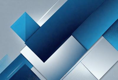 The primary subject of the image is a blue and white geometric pattern. The setting is a blue background, and the visual style appears to be a digital art or illustration. The dominant colors are blue and white, creating a clean and modern atmosphere.