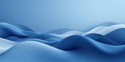The primary subject of the image is a blue ocean with waves. The setting is a blue sky, and the visual style is a digital art or illustration. The dominant colors are blue and white, creating a serene and calming atmosphere.