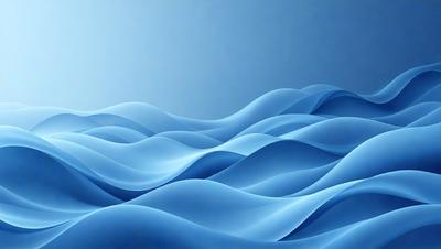 The primary subject of the image is a blue ocean with waves. The setting is a blue background, which creates a serene and calming atmosphere. The visual style is a digital art or illustration, as the waves are depicted in a detailed and artistic manner. The dominant colors are blue, which creates a sense of tranquility and relaxation.