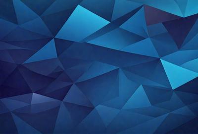 The primary subject of the image is a blue geometric pattern, which is the main focus of the image. The setting is a blue background, and the visual style is digital art. The dominant colors are blue and purple, creating a calm and serene atmosphere.