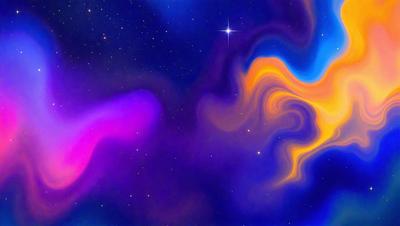 The primary subject of the image is a purple and blue nebula, which is a swirling mass of gas and dust in space. The setting is a dark, star-filled sky, with the nebula being the main focus of the image. The visual style is a combination of a photo and digital art, creating a vibrant and colorful representation of the nebula. The dominant colors are purple and blue, giving the image a serene and celestial atmosphere.