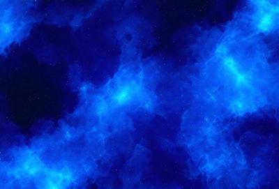 The primary subject of the image is a blue sky filled with stars. The setting is a night sky, and the visual style is a photo. The dominant colors are blue and white, creating a serene and peaceful atmosphere.