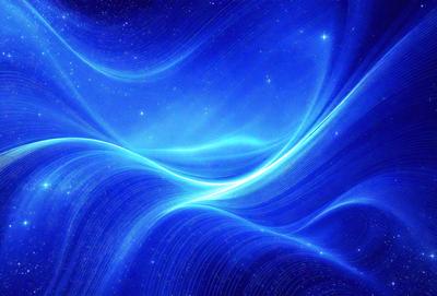 The primary subject of the image is a blue, swirling, and flowing pattern, which appears to be a digital art or illustration. The setting is a dark, star-filled sky, creating a sense of depth and contrast. The visual style is modern and captivating, with the blue pattern as the main focus. The colors and mood of the image are predominantly blue, creating a sense of tranquility and beauty.