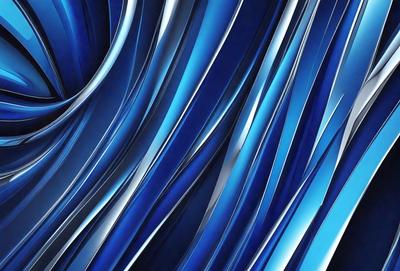 The primary subject of the image is a blue and silver spiral pattern. The setting is a blue background, and the visual style appears to be a digital art or illustration. The dominant colors are blue and silver, creating a calm and soothing atmosphere.