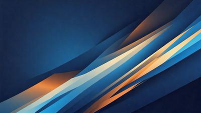 The primary subject of the image is a blue and orange abstract art piece. The setting is a blue background, and the visual style appears to be a digital art or illustration. The dominant colors in the artwork are blue and orange, creating a vibrant and lively atmosphere.