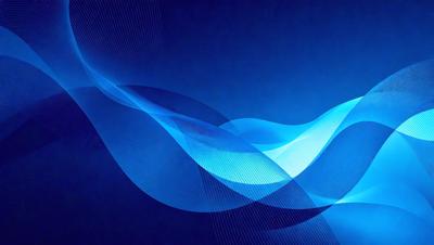 The primary subject of the image is a blue background with a wave-like pattern. The setting is a blue sky, and the visual style is digital art. The dominant colors are blue and white, creating a calm and serene atmosphere.