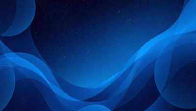 The primary subject of the image is a blue ocean with a starry night sky. The setting is a nighttime scene with a dark blue background, and the visual style is a digital art or illustration. The colors and mood of the image are predominantly blue, creating a serene and peaceful atmosphere.