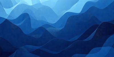 The primary subject of the image is a blue ocean with waves. The setting is a vast body of water, and the visual style is a digital art or illustration. The dominant colors are blue and white, creating a serene and calming atmosphere.