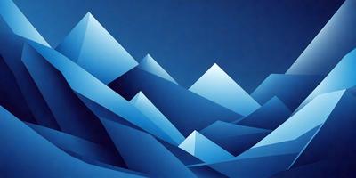 The primary subject of the image is a mountain range, with a blue sky serving as the backdrop. The visual style appears to be a digital art or illustration, as the mountain range is depicted in a geometric pattern. The dominant colors are blue and white, creating a serene and calming atmosphere.
