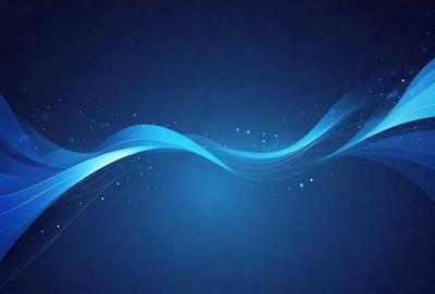 The primary subject of the image is a blue background with a wave-like pattern. The setting is a dark blue sky, and the visual style is digital art. The dominant colors are blue and black, creating a calm and serene atmosphere.