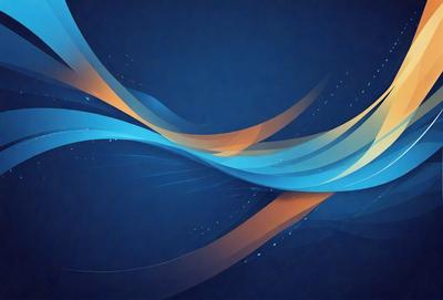 The primary subject of the image is a blue and orange swirl, which is a digital art piece. The setting is a blue background, and the visual style is digital art. The dominant colors are blue and orange, creating a vibrant and energetic atmosphere.