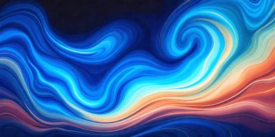 The primary subject of the image is a blue and orange swirl, which appears to be a digital art or illustration. The setting is a dark blue background, creating a contrasting effect with the swirl. The visual style suggests that the swirl is a pattern or texture, possibly resembling a wave or a flowing motion. The dominant colors in the image are blue and orange, creating a vibrant and dynamic atmosphere.