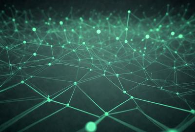 The primary subject of the image is a complex network of interconnected lines, which are green in color. The setting is a dark background, which contrasts with the bright green lines. The visual style appears to be a digital art or illustration, as the lines are intricately connected and form a cohesive pattern. The overall atmosphere is one of intricacy and organization, as the lines create a sense of order and structure.
