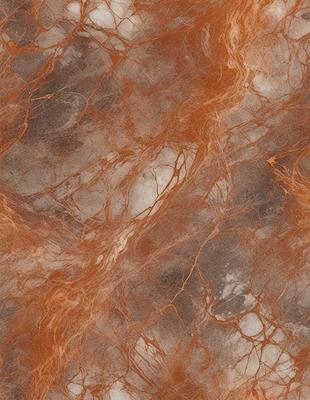 The primary subject of the image is a close-up of a marble wall with a brown and white pattern. The setting is a room with a stone wall, and the visual style is a photo. The dominant colors are brown and white, creating a warm and natural atmosphere.