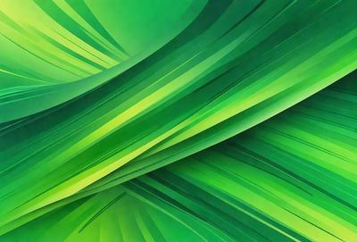 The primary subject of the image is a large, vibrant green leaf. The leaf is prominently displayed in the foreground, covering a significant portion of the image. The setting is a lush green background, which further emphasizes the leaf's vivid color. The visual style is a combination of a photo and a digital art, creating a realistic yet artistic representation of the leaf. The colors and mood of the image are predominantly green, conveying a sense of freshness and vitality.