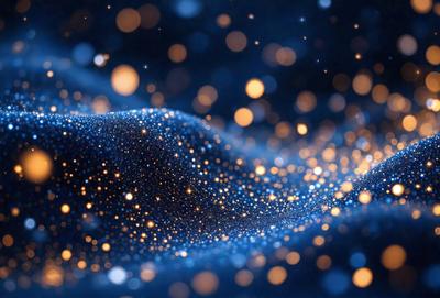 The primary subject of the image is a blue background with a swirling pattern of bright lights. The setting appears to be a night sky, with the lights creating a mesmerizing visual effect. The visual style of the image is a combination of digital art and illustration, as the swirling pattern of lights is created through a digital medium. The colors and mood of the image are predominantly blue, with the bright lights adding a sense of energy and excitement to the scene.