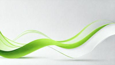 The primary subject of the image is a green, curved, and wavy line. The setting is a white background, which provides a clean and minimalist appearance. The visual style is a combination of a photo and digital art, creating a unique and artistic representation of the green line. The colors and mood of the image are predominantly green, giving it a calm and soothing atmosphere.