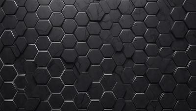 The primary subject of the image is a black and white marble pattern. The setting is a black background, and the visual style is a pattern or texture. The dominant colors are black and white, creating a classic and elegant atmosphere.