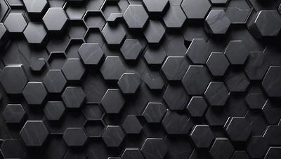 The primary subject of the image is a black and white patterned wall. The setting is a black background, and the visual style is a patterned wallpaper. The dominant colors are black and white, creating a bold and striking appearance.