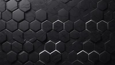 The primary subject of the image is a black and white marble pattern. The setting is a black background, and the visual style is a pattern or texture. The dominant colors are black and white, creating a classic and elegant atmosphere.