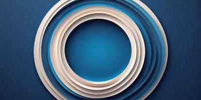 The primary subject of the image is a large, blue circle. The setting is a blue background, and the visual style appears to be a combination of a photo and digital art. The colors and mood of the image are predominantly blue, creating a calm and serene atmosphere.
