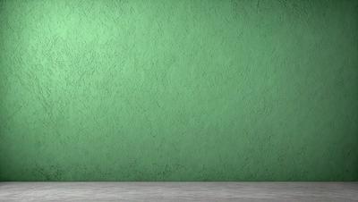 The primary subject of the image is a green wall with a textured surface. The setting is a room with a green wall, and the visual style is a photo. The dominant colors are green, and the overall atmosphere is calm and serene.