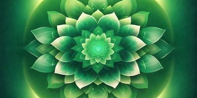 The primary subject of the image is a large, green flower with a white center. The flower is the main focus of the image, and it is set against a green background. The visual style of the image is a combination of photo and digital art, creating a vibrant and detailed representation of the flower. The dominant colors in the image are green and white, giving the flower a fresh and lively appearance.