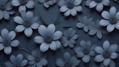 The primary subject of the image is a close-up of a blue flower. The setting is a blue background, which creates a striking contrast with the flower. The visual style is a digital art or illustration, as the flower is depicted in a detailed and realistic manner. The dominant colors are blue and white, giving the image a calm and serene atmosphere.