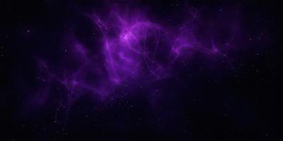 The primary subject of the image is a purple nebula, which is a cloud of gas and dust in space. The setting is a dark, star-filled sky, with the purple nebula as the main focus. The visual style is a digital art or illustration, as the image is a close-up of the purple nebula against a black background. The colors and mood of the image are predominantly purple, creating a sense of mystery and wonder.