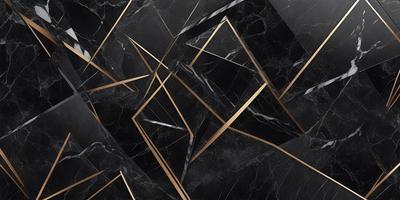 The primary subject of the image is a black and gold marble pattern. The setting is a black and gold marble wall, which serves as the background. The visual style is a combination of digital art and illustration, creating a unique and intricate design. The dominant colors are black and gold, giving the image a sophisticated and elegant appearance.