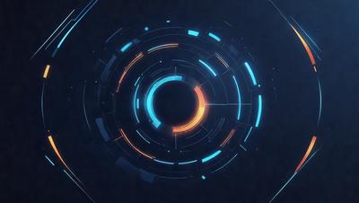 The primary subject of the image is a blue and orange circle with a blue background. The circle appears to be a part of a larger blue and orange design. The visual style of the image is digital art, as it is a computer-generated design. The colors and mood of the image are vibrant and energetic, with the blue and orange colors creating a lively atmosphere.