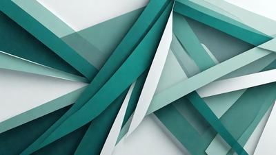 The primary subject of the image is a green and white geometric pattern. The setting is a white background, and the visual style appears to be a digital art or illustration. The dominant colors are green and white, creating a calm and soothing atmosphere.