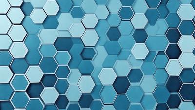 The primary subject of the image is a blue and white patterned wallpaper. The setting is a blue and white tiled wall, which serves as the background. The visual style is a close-up of the tiled wallpaper, showcasing the intricate design. The dominant colors are blue and white, creating a clean and modern atmosphere.