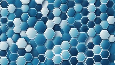 The primary subject of the image is a blue and white patterned surface, which appears to be a wall or a piece of artwork. The setting is a room with a blue and white tiled wall, and the visual style is a combination of digital art and illustration. The dominant colors in the image are blue and white, creating a calm and soothing atmosphere.