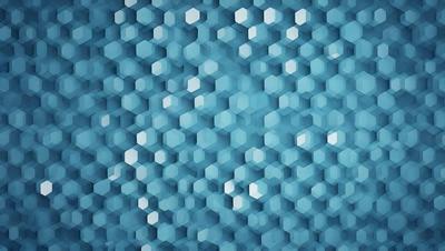 The primary subject of the image is a blue and white honeycomb pattern. The setting is a blue background, and the visual style is a digital art or illustration. The dominant colors are blue and white, creating a calm and soothing atmosphere.
