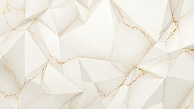 The primary subject of the image is a white marble wall with a gold pattern. The setting is a room with a white marble wall as the main focus. The visual style is a combination of a photo and digital art, creating a unique and intricate design. The dominant colors are white and gold, giving the wall a luxurious and elegant appearance.