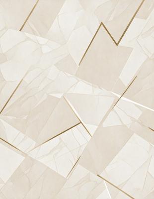 The primary subject of the image is a patterned tile floor. The setting is a room with a white tile floor, and the visual style is a combination of photo and digital art. The colors and mood of the image are predominantly white, giving it a clean and minimalist appearance.