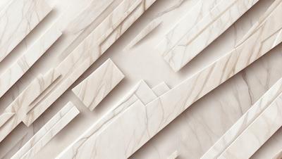 The primary subject of the image is a marble wall with a pattern of white and grey marble. The setting is a room with a white marble wall, and the visual style is a close-up of the marble wall. The colors and mood of the image are predominantly white and grey, giving it a clean and elegant appearance.